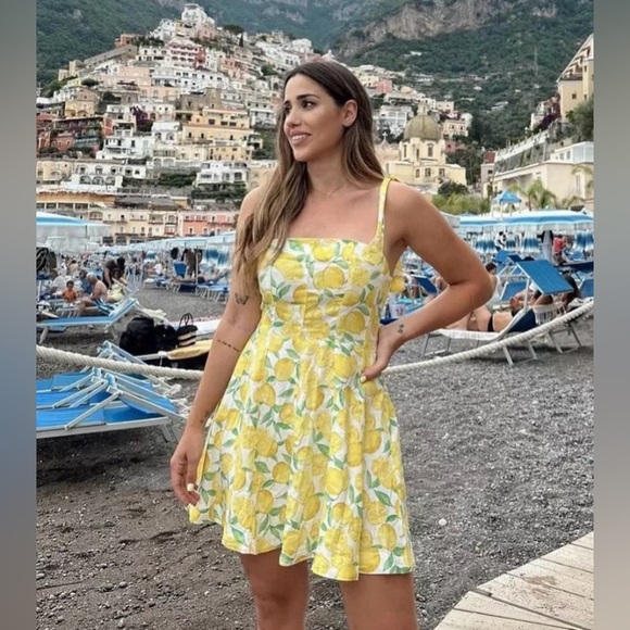 ZARA BLOGGERS’ FAVORITE PRINTED LINEN BLEND MINI DRESS - Picture 11 of 16